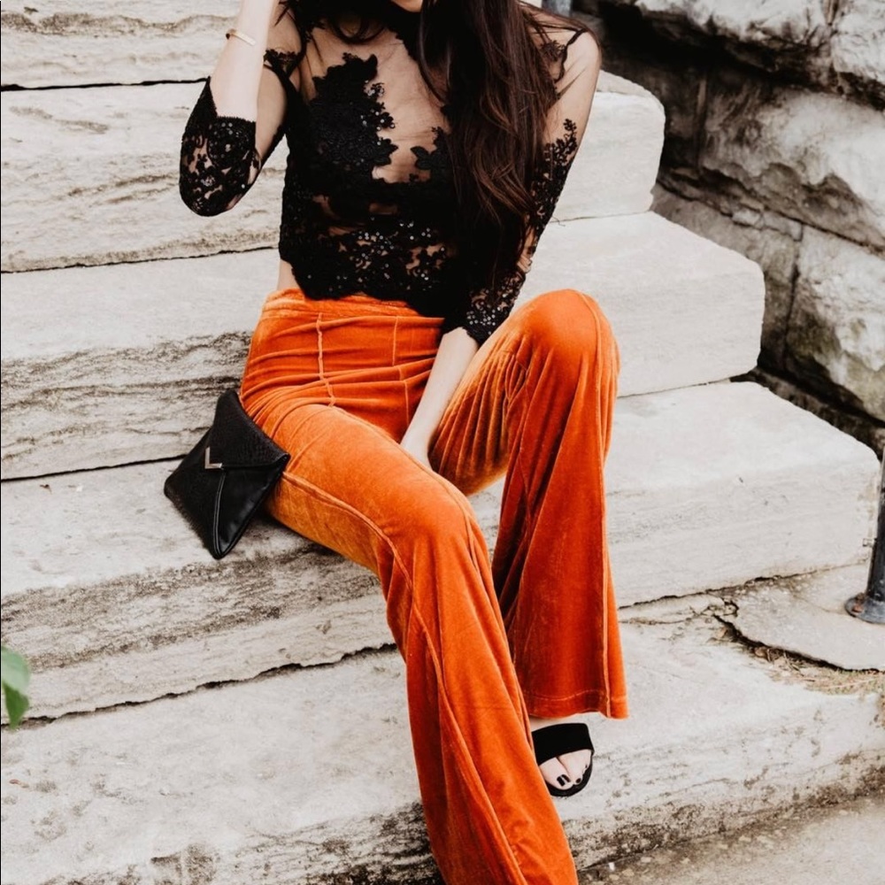 Rust Velvet Pants NWT